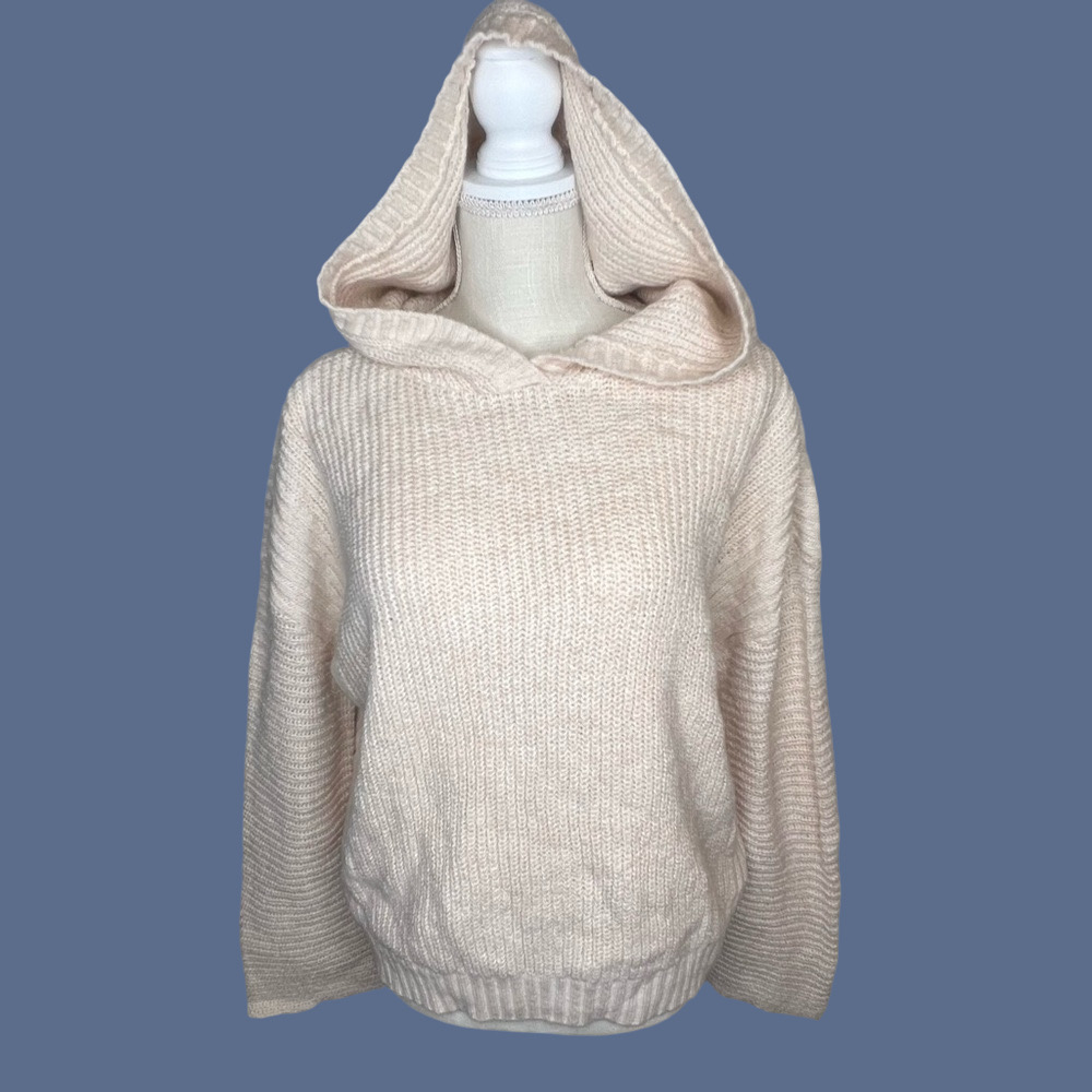 ABOUND NEW Women's Size L Cream Hooded Sweater